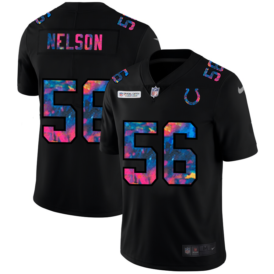 NFL Indianapolis Colts #56 Quenton Nelson Men Nike MultiColor Black 2020  Crucial Catch Vapor Untouchable Limited Jersey